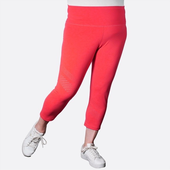 Old Navy Pants - Vibrant Neon Dragonfruit High Rise‎ Laser Cut Capri Leggings Active Plus 1X XL